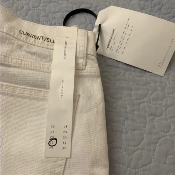 NWT Current/Elliott White The Stiletto Ankle Skinny Jeans Size 26 - Picture 6 of 11